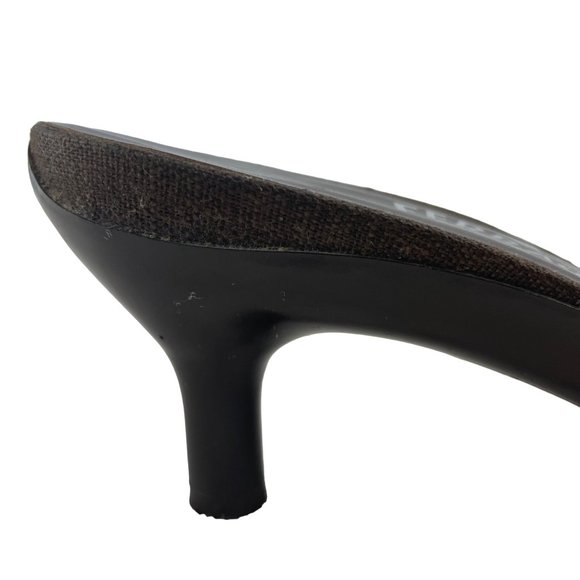 SALVATORE FERRAGAMO Crocodile Print Brown Leather Open Toe Kitten Heel Size 9 - Picture 8 of 13